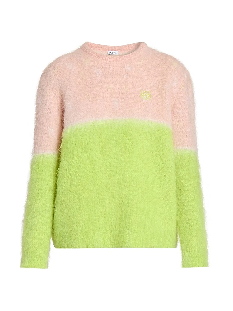 Mohair-Blend Colorblocked Sweater