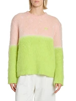 Mohair-Blend Colorblocked Sweater
