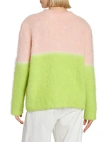 Mohair-Blend Colorblocked Sweater