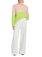 Mohair-Blend Colorblocked Sweater