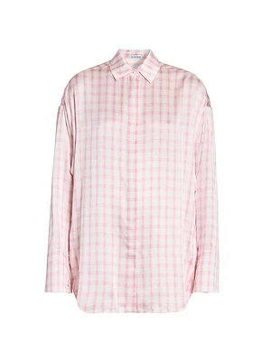 Plaid Silk Oversized Shirt