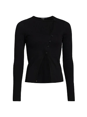 Democrazy Rework Long-Sleeve Asymmetric Top