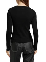 Democrazy Rework Long-Sleeve Asymmetric Top