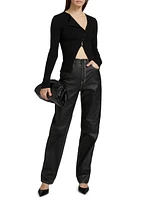 Democrazy Rework Long-Sleeve Asymmetric Top