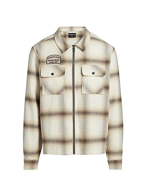Plaid Zip-Front Flannel Shirt