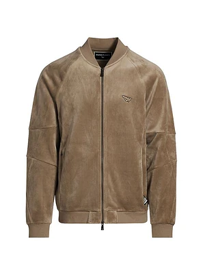 Velour Zip-Front Track Jacket