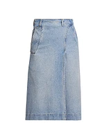 Denim Wrap Midi-Skirt