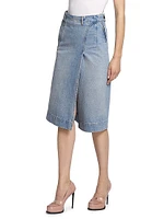 Denim Wrap Midi-Skirt