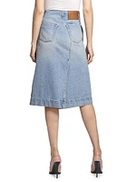 Denim Wrap Midi-Skirt