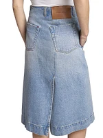 Denim Wrap Midi-Skirt