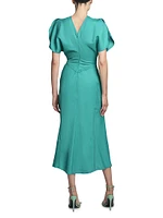 Gathered Jersey Midi-Dress