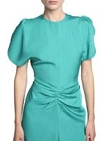 Gathered Jersey Midi-Dress