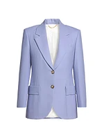 Wool-Blend Single-Breasted Blazer