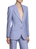 Wool-Blend Single-Breasted Blazer