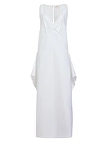 Kenith Draped Cotton Poplin Maxi Dress