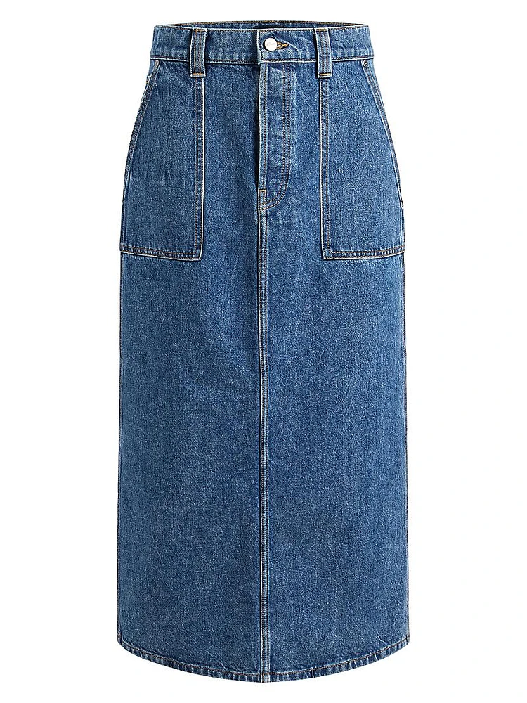 Genevieve Denim Midi-Skirt