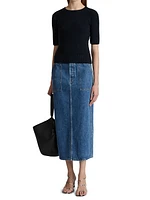 Genevieve Denim Midi-Skirt