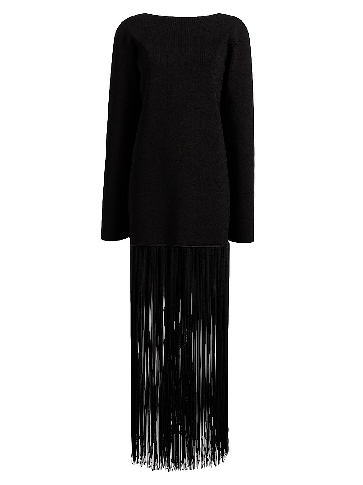 Paley Fringed-Hem Maxi Dress