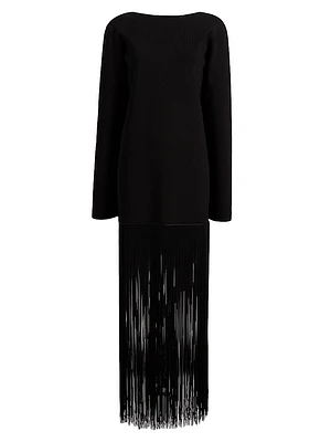 Paley Fringed-Hem Maxi Dress