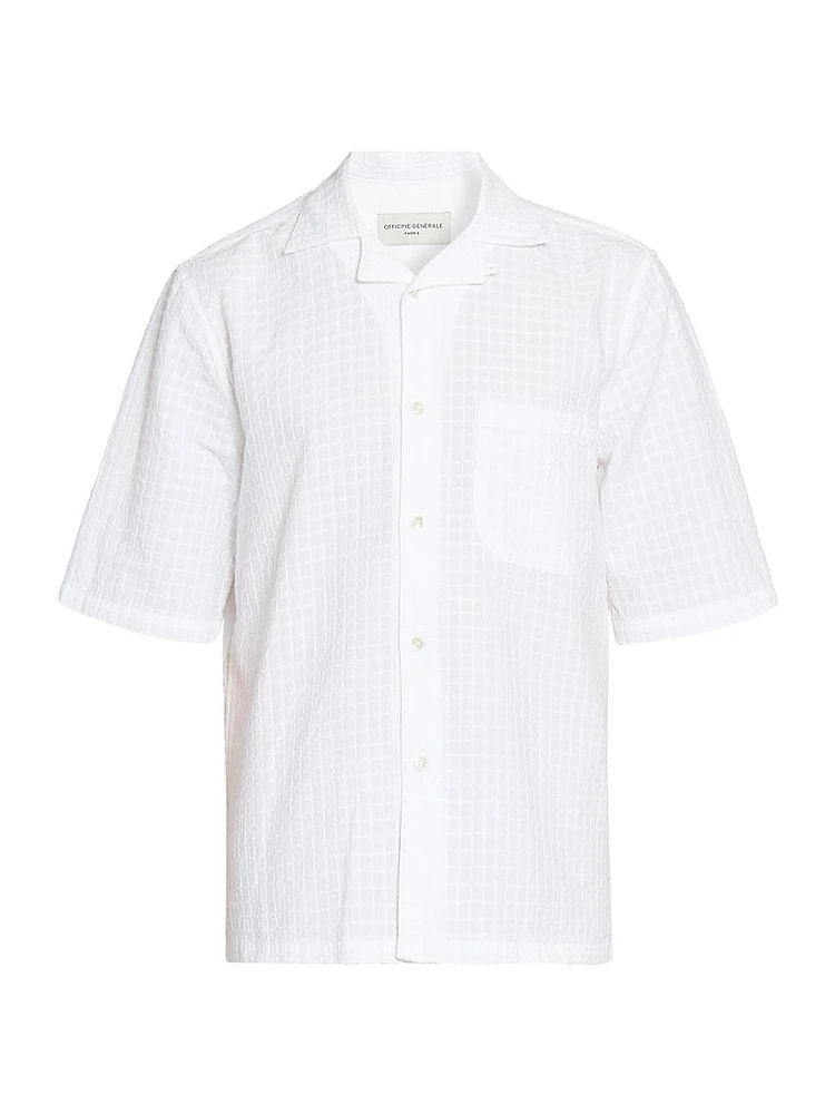 Eren Cotton Lace Button-Front Shirt