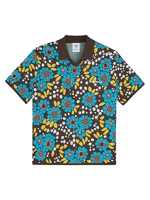 adidas x Wales Bonner Floral Knit Polo Shirt