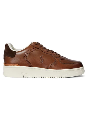 Masters Court Burnished Leather Low-Top Sneakers
