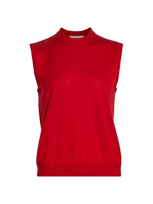 Cashmere Crewneck Tank Sweater