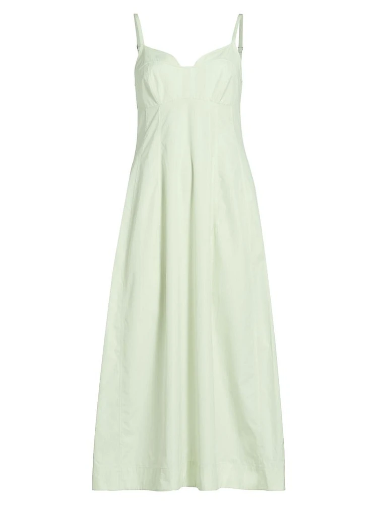 Cotton Poplin Bustier Midi-Dress