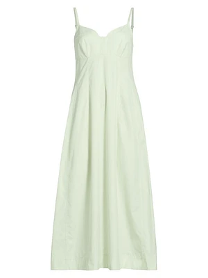 Cotton Poplin Bustier Midi-Dress