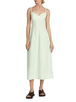 Cotton Poplin Bustier Midi-Dress