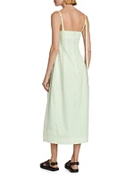 Cotton Poplin Bustier Midi-Dress