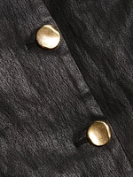 Stretch Pongé Button-Front Top