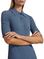 Ribbed Cotton Polo Maxi Dress