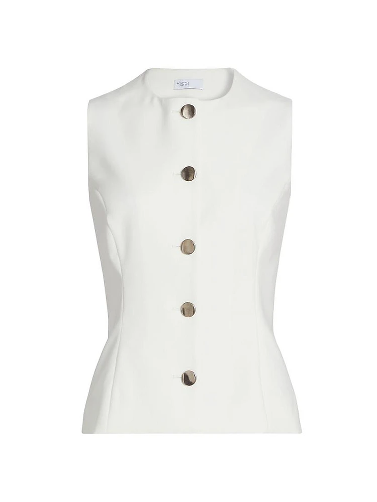 Sleeveless Button-Front Top