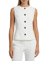 Sleeveless Button-Front Top