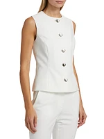 Sleeveless Button-Front Top