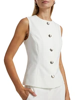 Sleeveless Button-Front Top