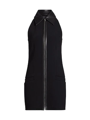 Emi Leather-Trim Minidress