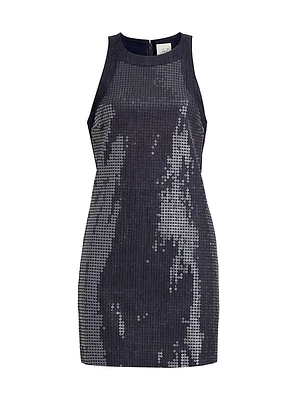 Skyla Sequined Denim Minidress