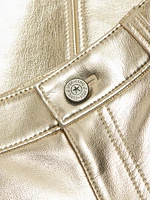 Francine Metallic Faux Leather Straight-Leg Pants