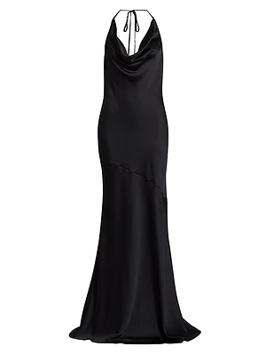 Haleigh Charmeuse Cowlneck Gown
