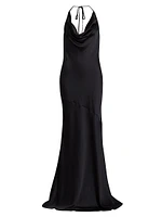 Haleigh Charmeuse Cowlneck Gown