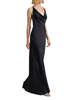 Haleigh Charmeuse Cowlneck Gown