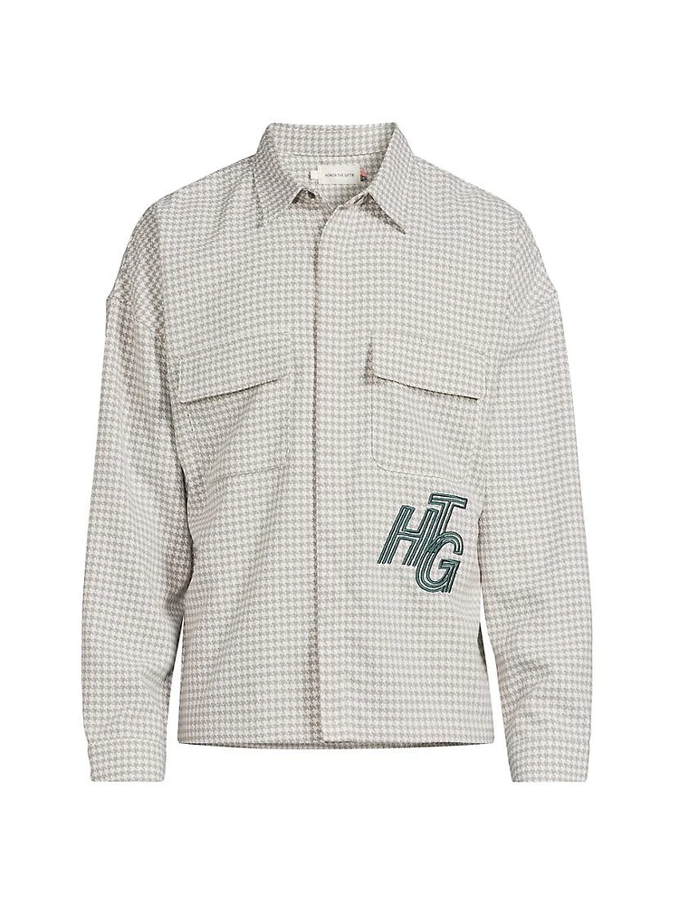 Houndstooth Logo Cotton Shirt