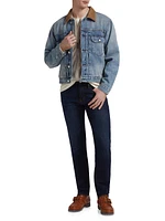 Distressed Denim Button-Front Jacket