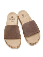 Suede Slide Sandals