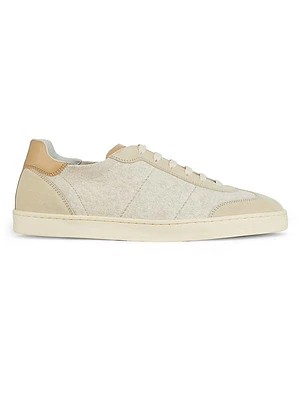 Cotton, Leather & Suede Low-Top Sneakers