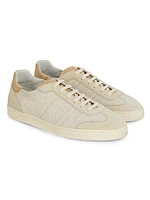 Cotton, Leather & Suede Low-Top Sneakers