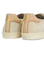 Cotton, Leather & Suede Low-Top Sneakers