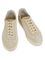 Cotton, Leather & Suede Low-Top Sneakers